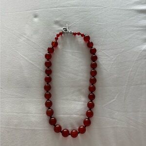 Elegant Red Beaded Necklace